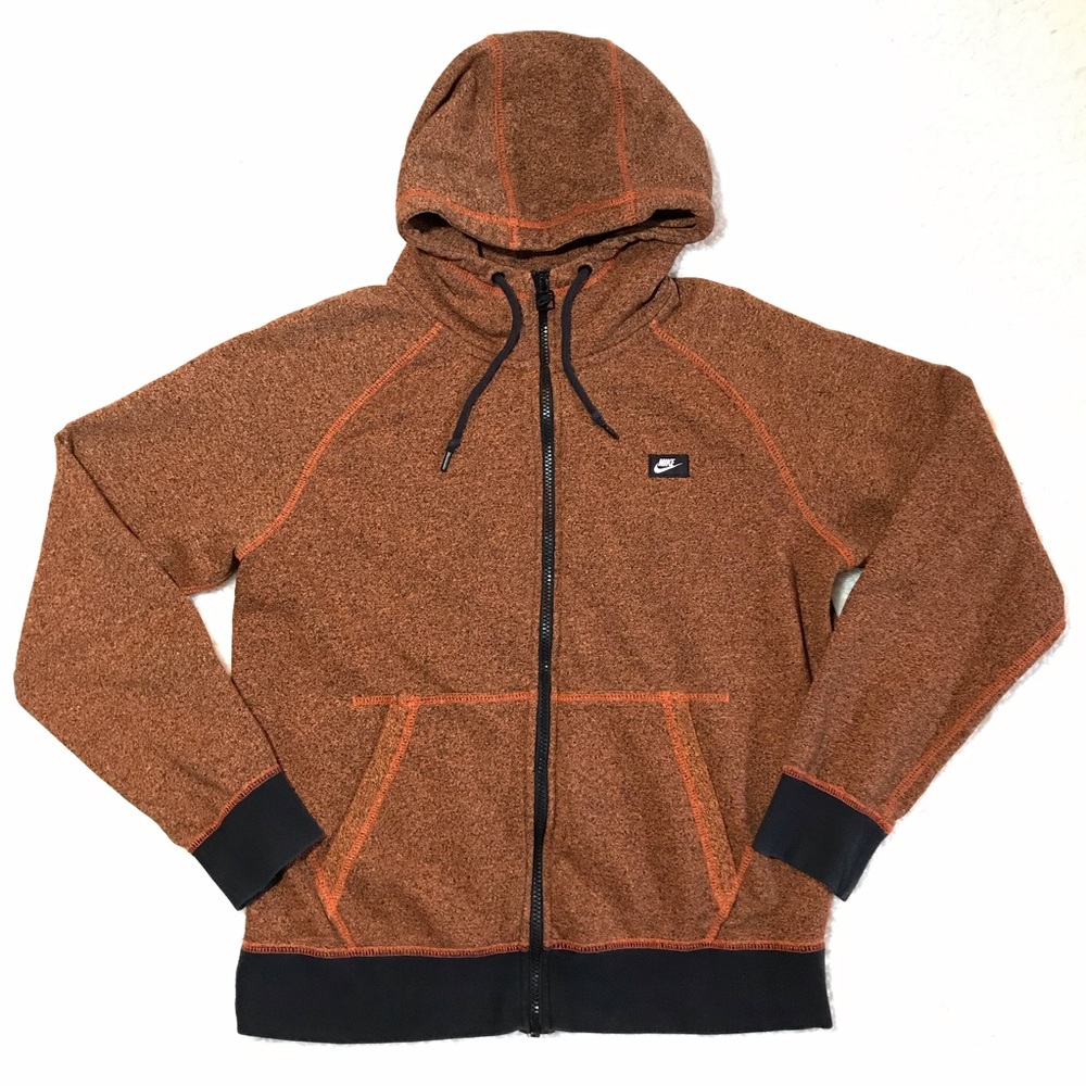 Men’s Orange Black Nike Zip Up Hoodie Jacket